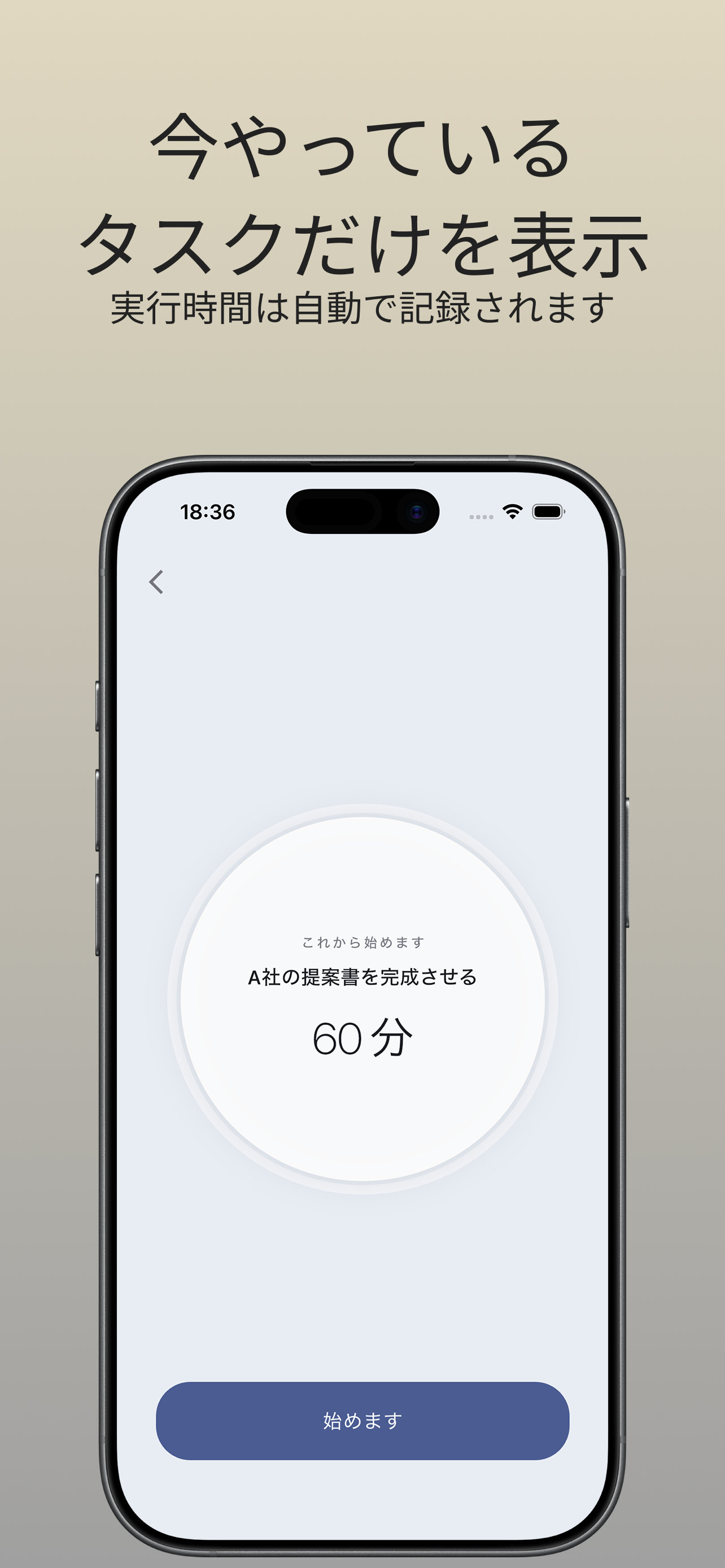 今やっているタスクだけを表示